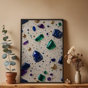 Terrazzo bijou | Motif abstrait de luxe | Décoration d'intérieur moderne image 4