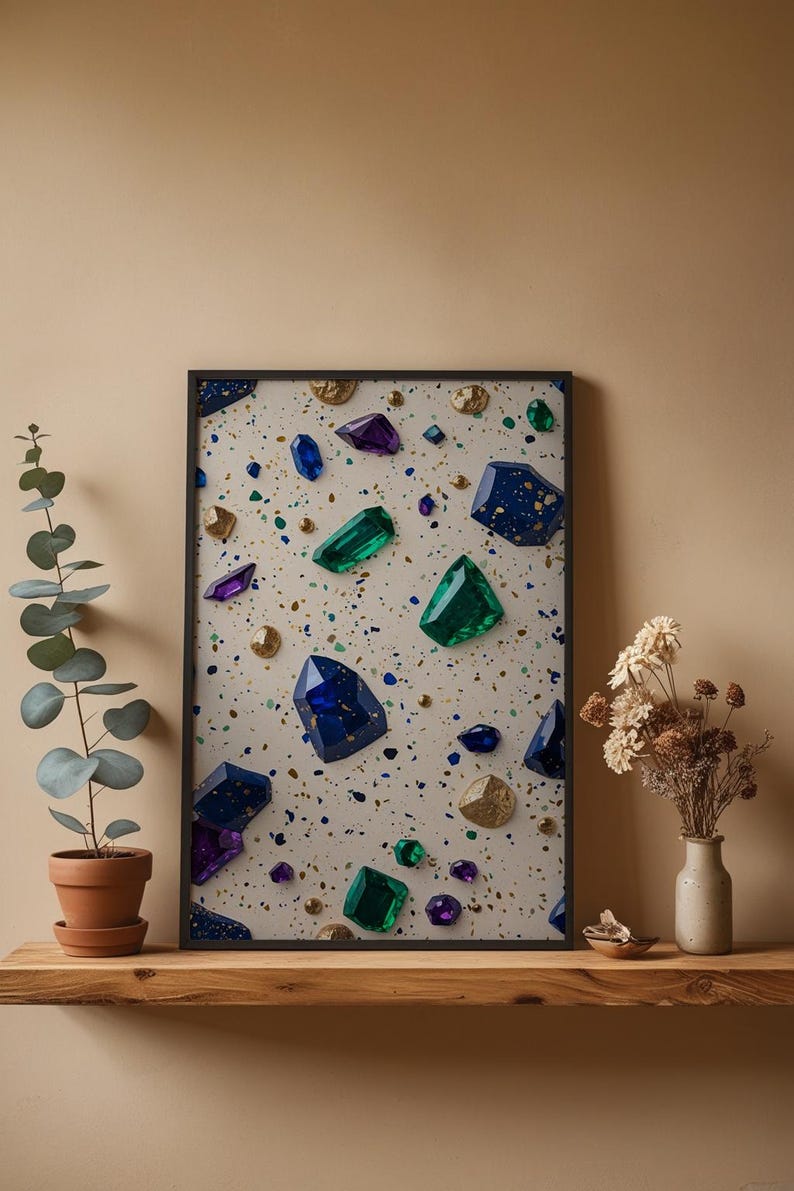 Terrazzo bijou | Motif abstrait de luxe | Décoration d'intérieur moderne image 4