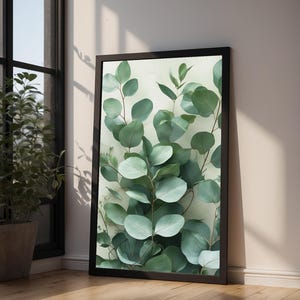Eucalyptus Leaves Art | Botanical Wellness Poster | Sage Green Decor afbeelding 9