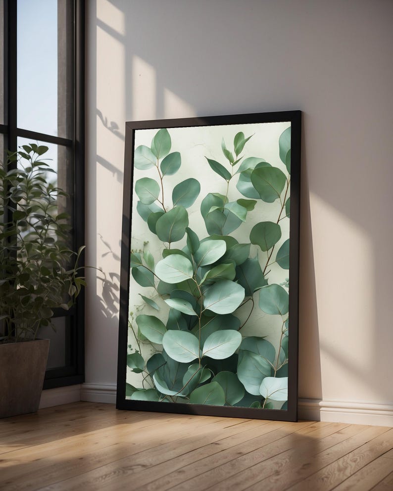 Eucalyptus Leaves Art | Botanical Wellness Poster | Sage Green Decor afbeelding 9