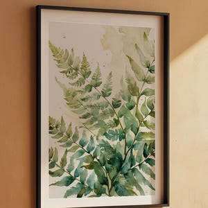 Unfurling Fern Art | Watercolor Botanical Poster | Sage Green Decor Bild 7