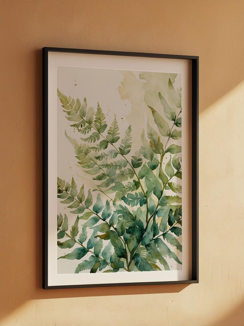 Unfurling Fern Art | Watercolor Botanical Poster | Sage Green Decor Bild 7