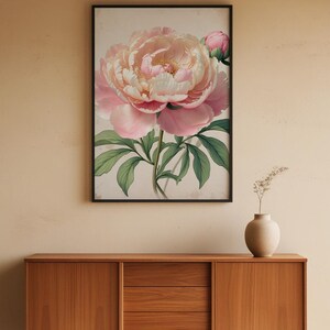 Romantic Peony Bloom | Vintage Botanical | Cottagecore Garden Art Bild 5