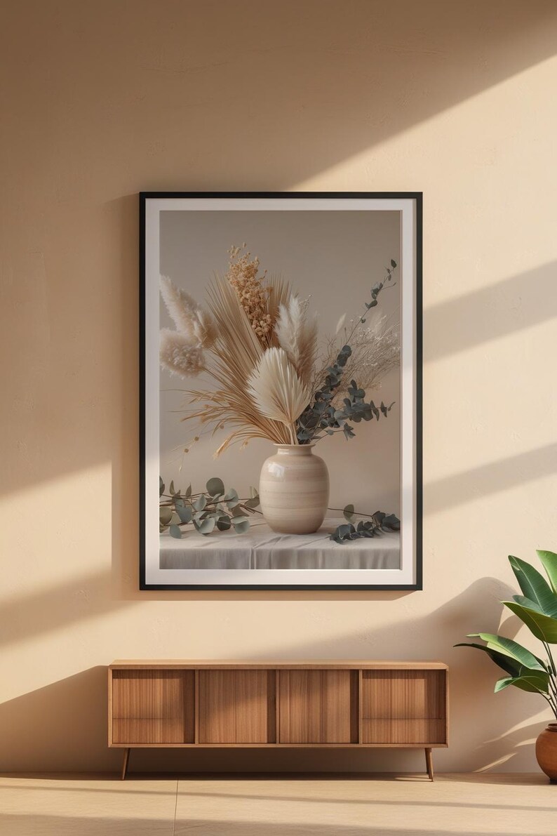 Póster de flores secas / Arte botánico escandinavo / Impresión mural minimalista imagen 6