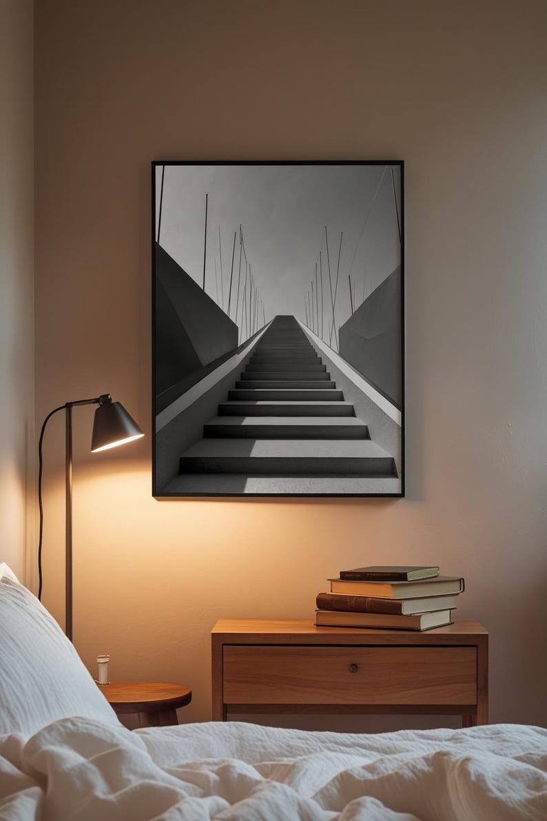 Geometric Staircase | Minimalist Architecture | Journey Perspective Art image 3
