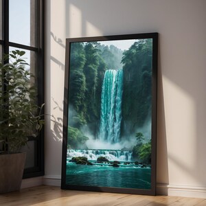 Lush Waterfall | Cascading Water Landscape | Forest Nature Power image 9