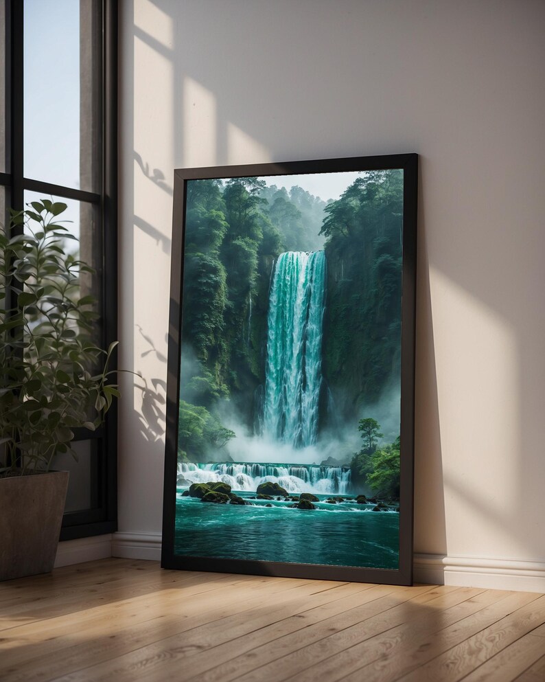 Lush Waterfall | Cascading Water Landscape | Forest Nature Power image 9