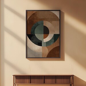 Abstract Geometric Art | Mid Century Modern Poster | Earth Tone Wall Decor Bild 6