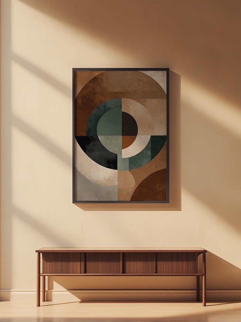 Abstract Geometric Art | Mid Century Modern Poster | Earth Tone Wall Decor Bild 6