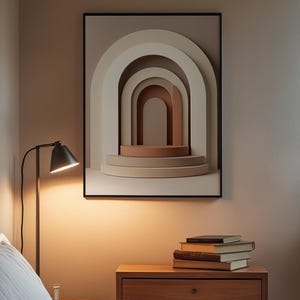 Modern Arch Abstract | Boho Geometric Poster | Neutral Wall Art Print image 9