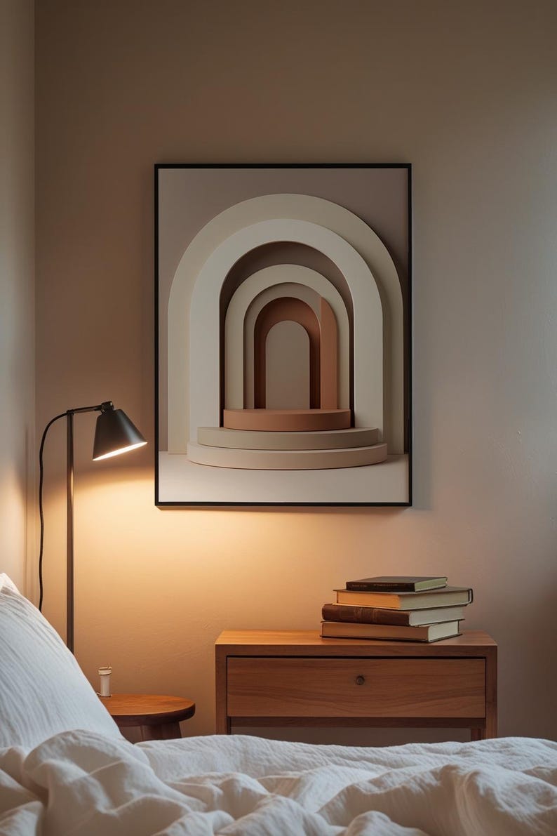 Modern Arch Abstract | Boho Geometric Poster | Neutral Wall Art Print image 9