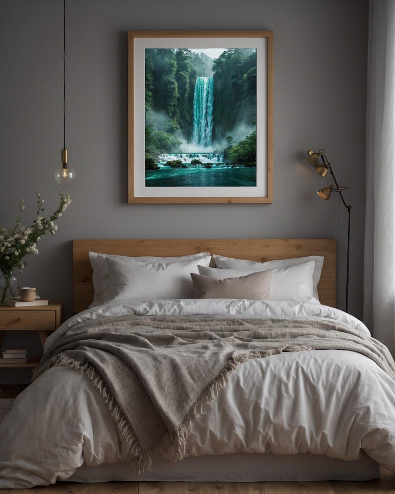 Lush Waterfall | Cascading Water Landscape | Forest Nature Power image 10