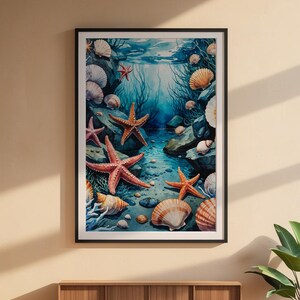 Tide Pool Ecosystem | Marine Life Illustration | Coastal Science Art image 6