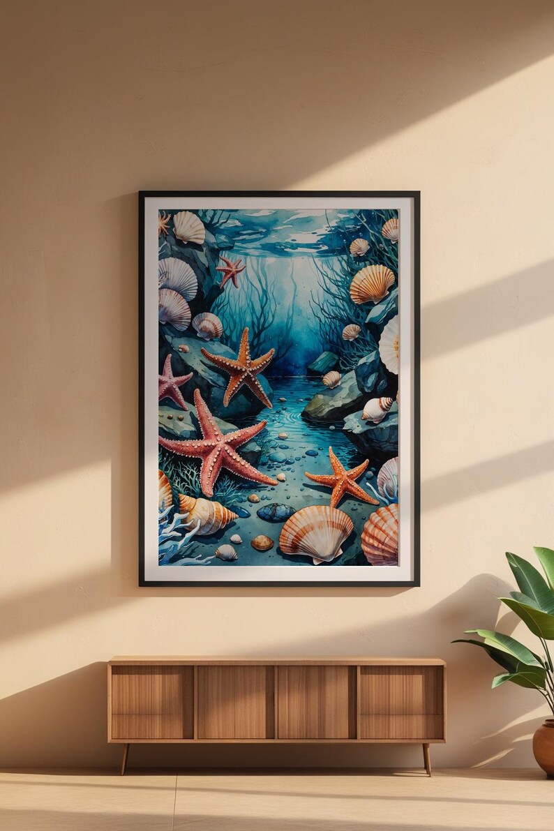 Tide Pool Ecosystem | Marine Life Illustration | Coastal Science Art image 6