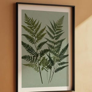 Art mural fougère | Affiche botanique verte | Décoration imprimée de feuilles image 7