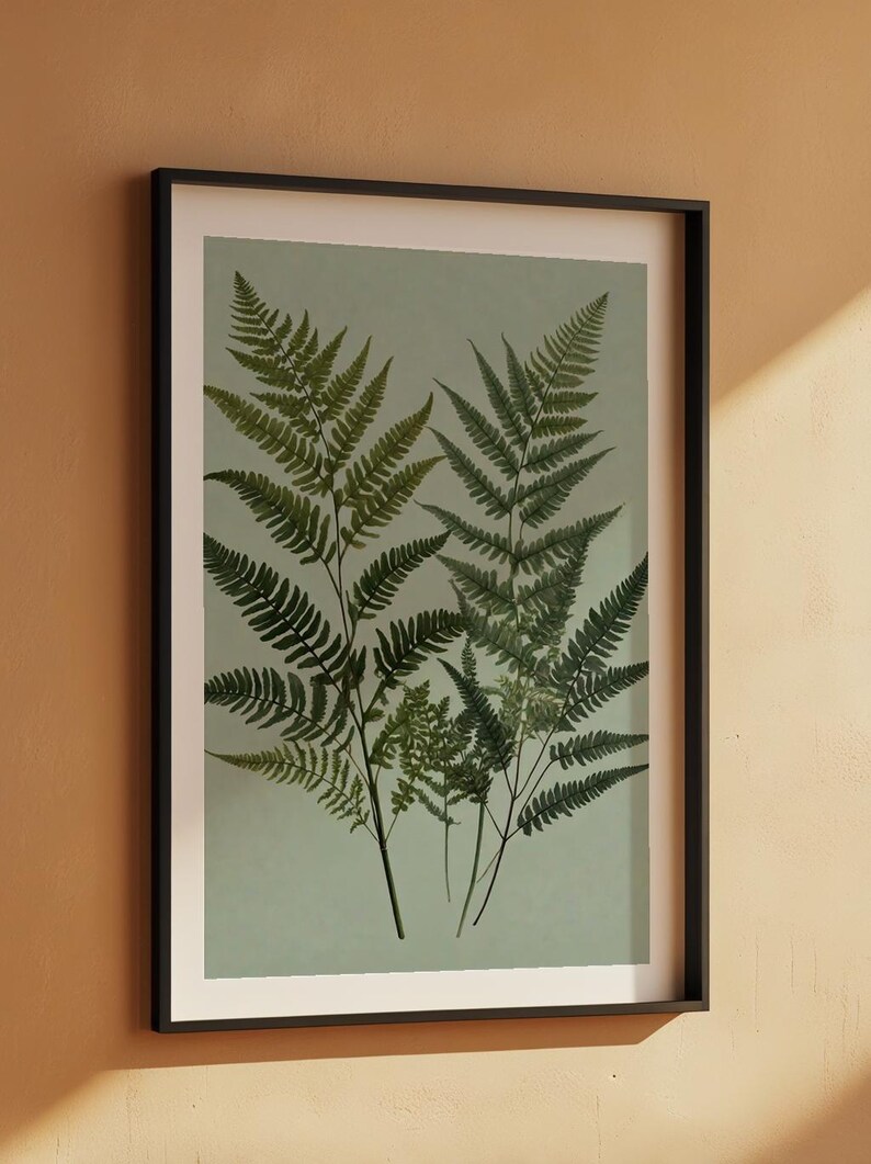 Art mural fougère | Affiche botanique verte | Décoration imprimée de feuilles image 7