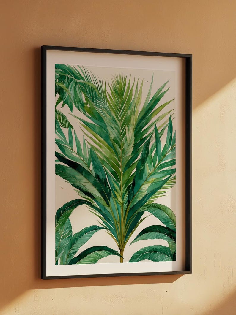 Palm Leaf Botanical | Tropical Wall Art | Green Decor immagine 7