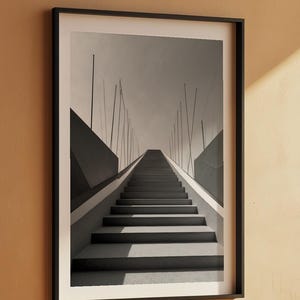 Geometric Staircase | Minimalist Architecture | Journey Perspective Art image 7