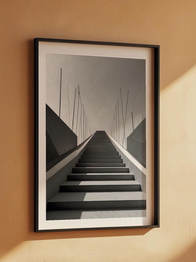 Geometric Staircase | Minimalist Architecture | Journey Perspective Art image 7