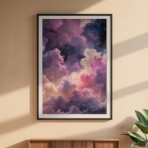 Arte de nebulosa pastel / Póster espacial de ensueño / Decoración de pared cósmica imagen 6