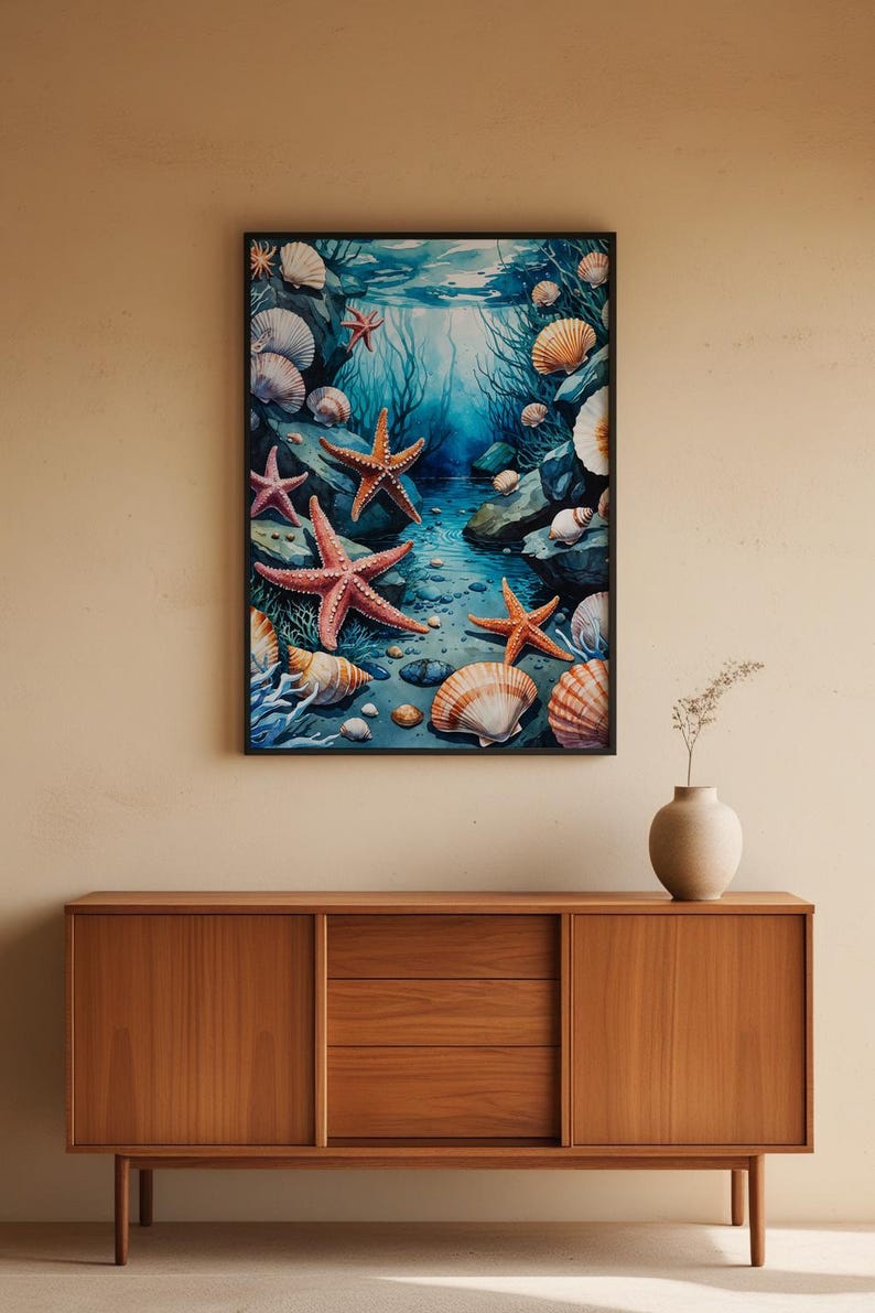 Tide Pool Ecosystem | Marine Life Illustration | Coastal Science Art image 5