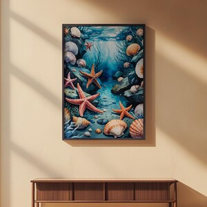 Tide Pool Ecosystem | Marine Life Illustration | Coastal Science Art image 2