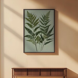Art mural fougère | Affiche botanique verte | Décoration imprimée de feuilles image 2