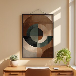Abstract Geometric Art | Mid Century Modern Poster | Earth Tone Wall Decor Bild 7