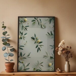Olive Branch Art | Mediterranean Botanical Poster | Sage Green Decor image 4