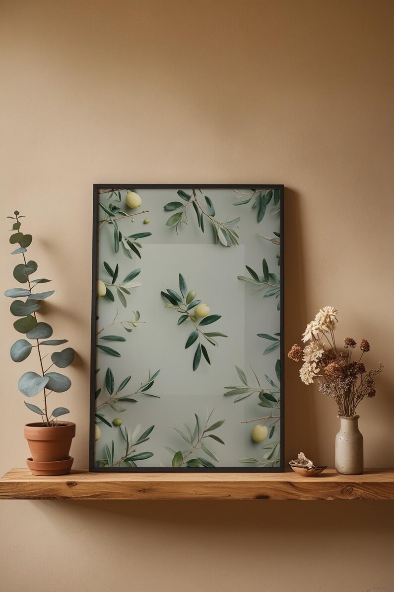 Olive Branch Art | Mediterranean Botanical Poster | Sage Green Decor image 4