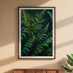 Dewy Fern Close-up | Macro Botanical Art | Nature Detail Poster image 6