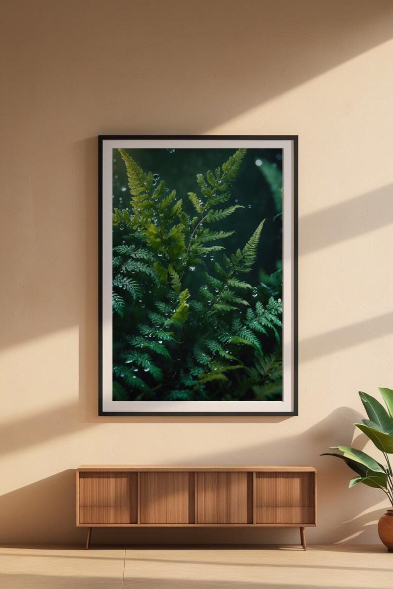 Dewy Fern Close-up | Macro Botanical Art | Nature Detail Poster image 6