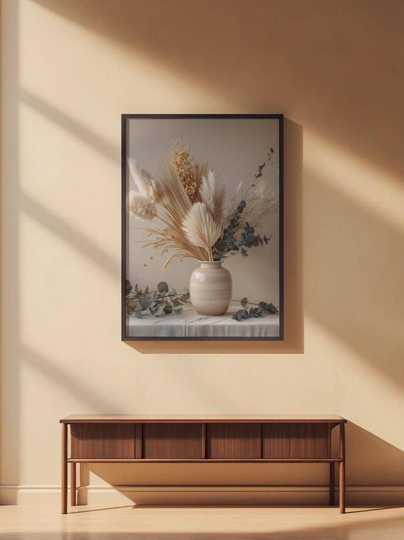 Póster de flores secas / Arte botánico escandinavo / Impresión mural minimalista imagen 2