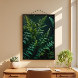 Dewy Fern Close-up | Macro Botanical Art | Nature Detail Poster image 1