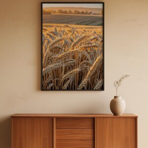 affiche de champ de blé | Art du paysage Golden Hour image 5