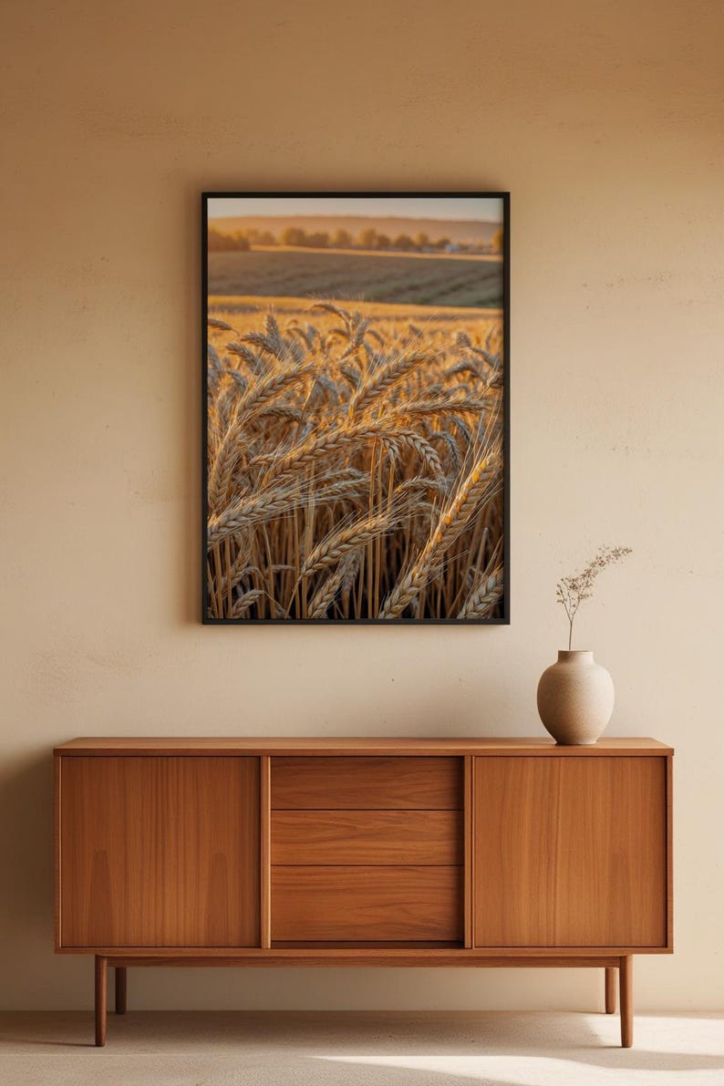 affiche de champ de blé | Art du paysage Golden Hour image 5