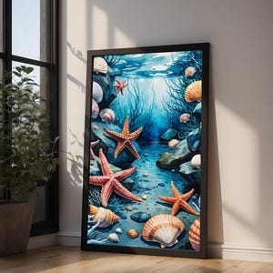 Tide Pool Ecosystem | Marine Life Illustration | Coastal Science Art image 9