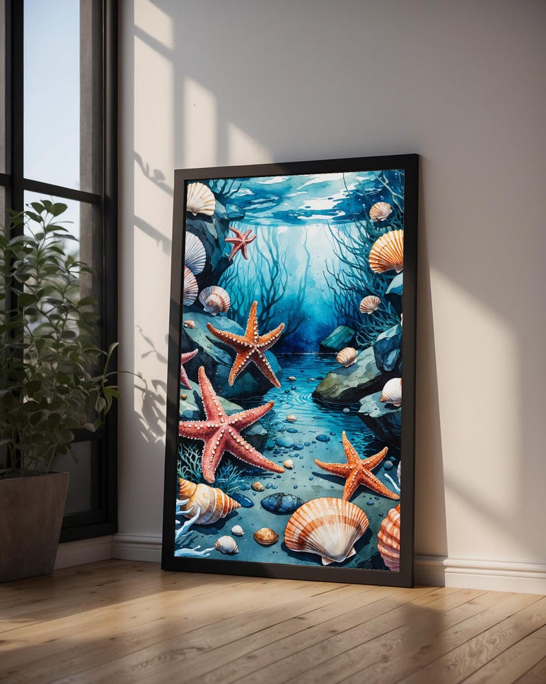 Tide Pool Ecosystem | Marine Life Illustration | Coastal Science Art image 9