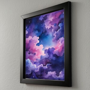 Cosmic Clouds Poster | Purple Blue Galaxy Wall Art | Starry Night Sky Print Bild 8