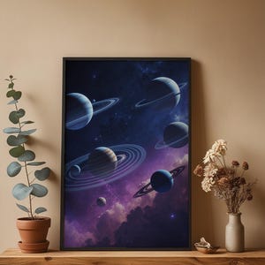 Orbital Planets | Cosmic Solar System | Space Science Poster afbeelding 4