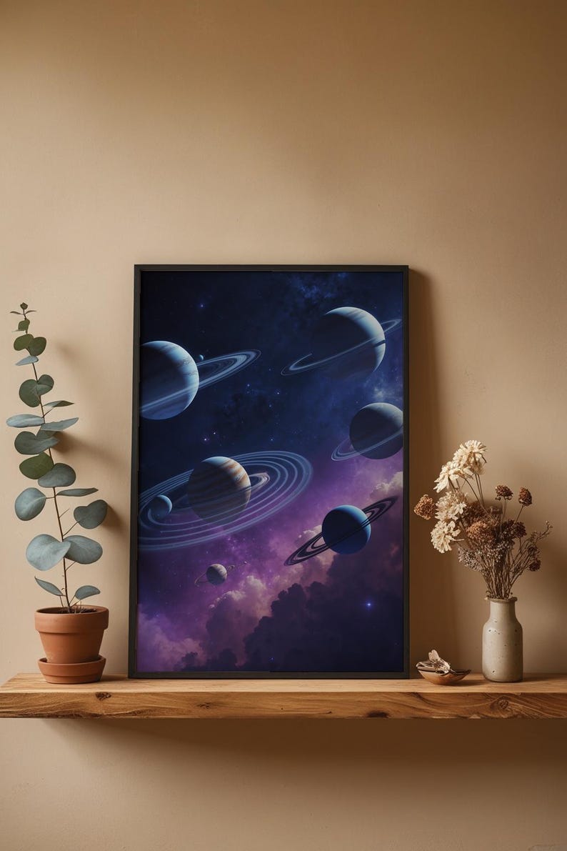 Orbital Planets | Cosmic Solar System | Space Science Poster afbeelding 4