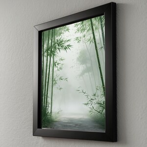 Bamboo Forest Path | Japanese Zen Minimalist Poster | Nature Wall Art Bild 8