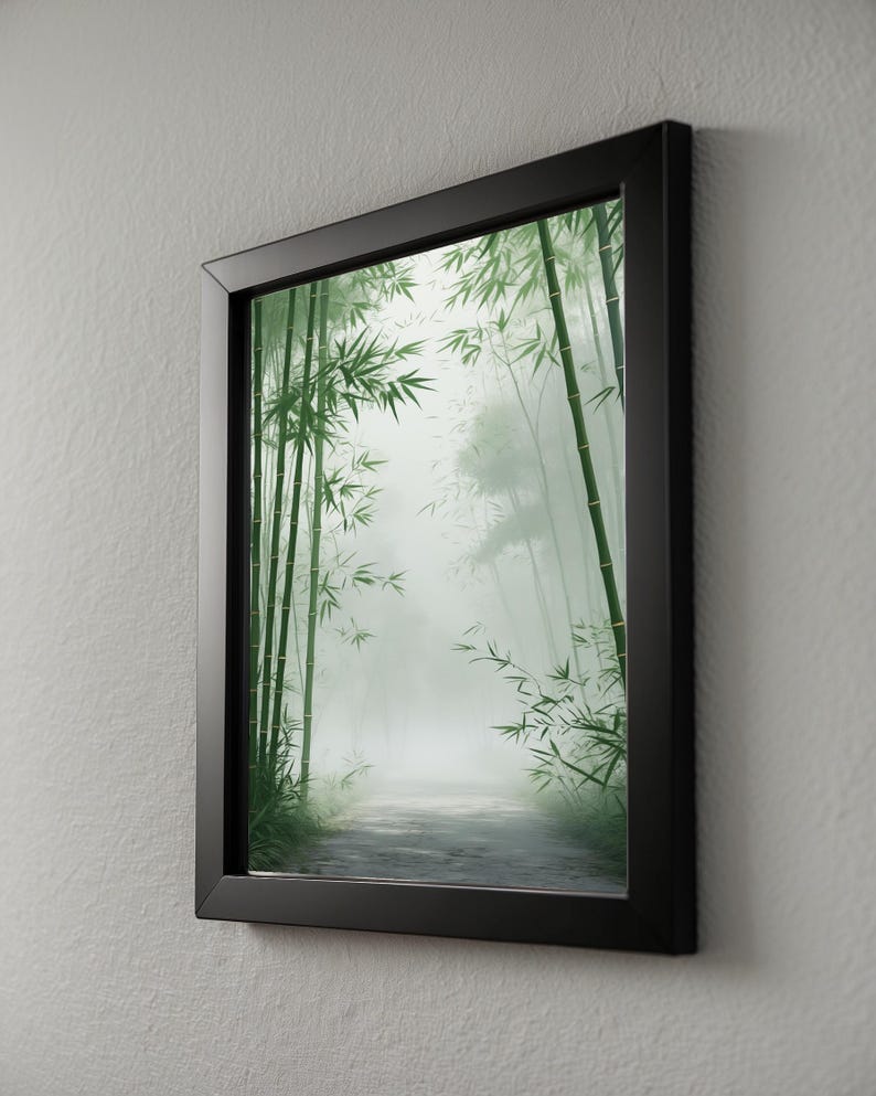 Bamboo Forest Path | Japanese Zen Minimalist Poster | Nature Wall Art Bild 8