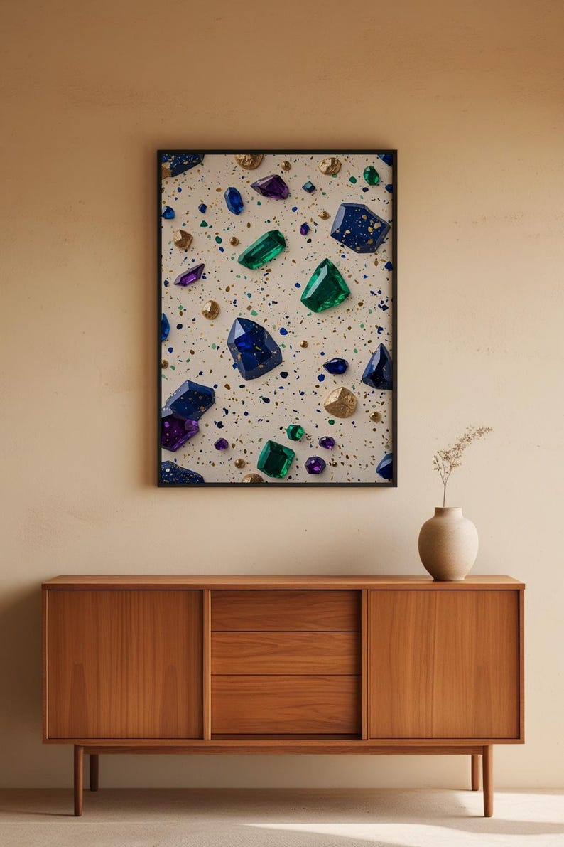 Terrazzo bijou | Motif abstrait de luxe | Décoration d'intérieur moderne image 5