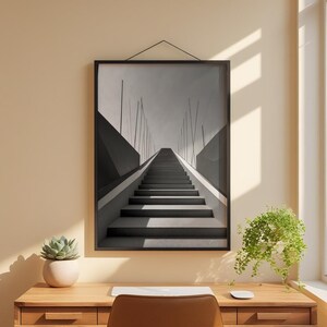 Geometric Staircase | Minimalist Architecture | Journey Perspective Art image 1