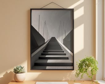 Geometric Staircase | Minimalist Architecture | Journey Perspective Art