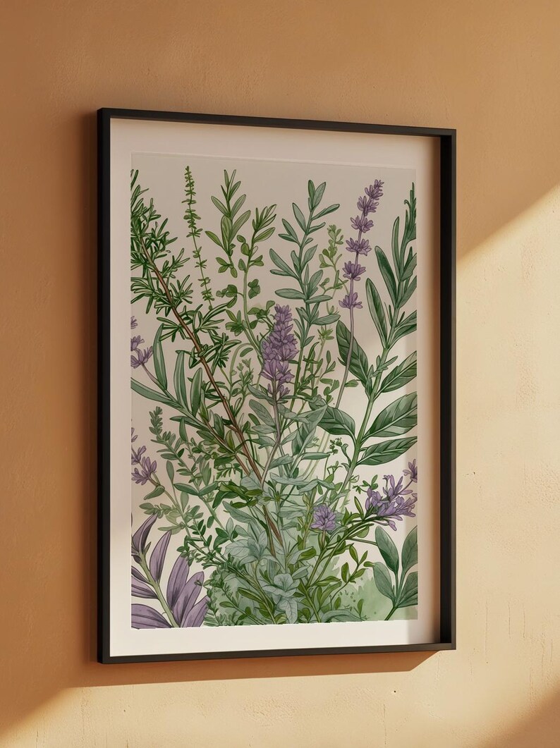 Culinary Herb Garden | Botanical Kitchen Art | Rustic Herbal Poster Bild 7