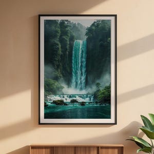 Lush Waterfall | Cascading Water Landscape | Forest Nature Power image 6