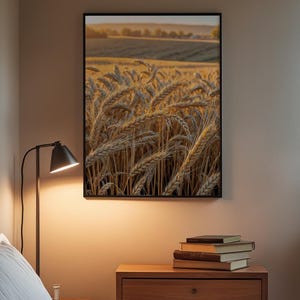 affiche de champ de blé | Art du paysage Golden Hour image 3