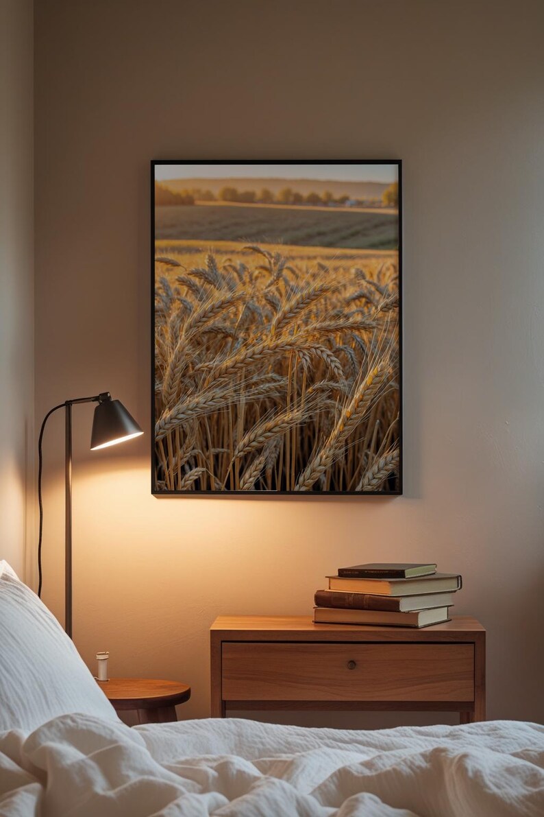 affiche de champ de blé | Art du paysage Golden Hour image 3